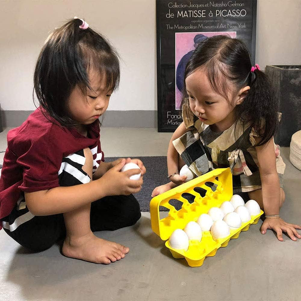 Easter Matching Eggs Connect Eggs Carton Toys Gifts for 1 2 3 Years Old Kids Toddler Baby Girls Boys Shape Color Egg Play Learn