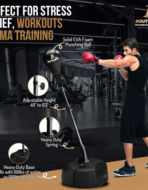 Load image into Gallery viewer, Punching Bag with Stand, Boxing Bag for Teens &amp; Adults - Height Adjustable - Speed Bag for Training, Boxing Equipment, Stress Relief &amp; Fitness
