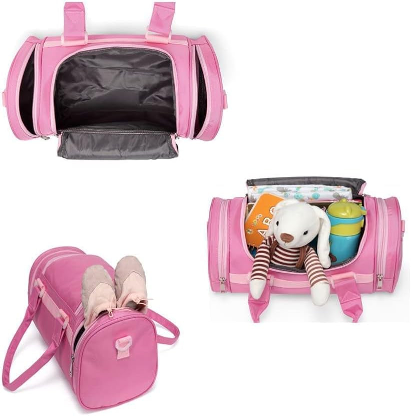 Kids Ballerina Dance Bag for Girls, Duffel Is the Perfect Size for Ballet Class,Dance Recitals ,Weekend Overnight, Short Trips,Carry-On Size