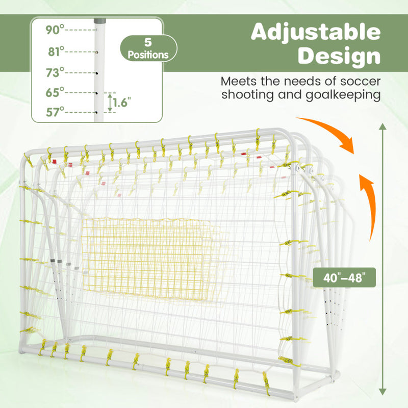 2-In-1 Kids Soccer Rebounder and Soccer Goal with Adjustable Height