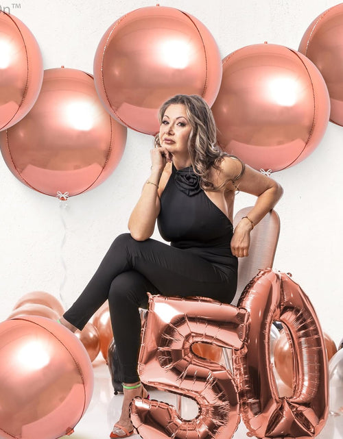 Load image into Gallery viewer, , Metallic Rose Gold Balloons - Big 22 Inch, Pack of 12 | Rose Gold Mylar Balloons, Rose Gold Balloon Garland | Rose Gold Foil Balloon, Rose Gold Party Decorations | Rose Gold Balloon Arch Kit
