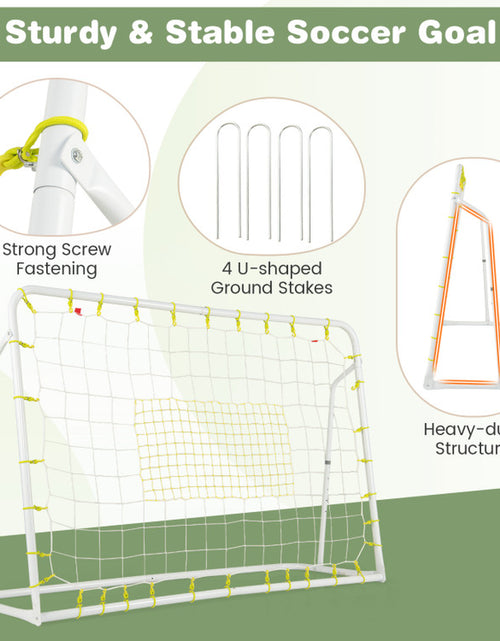 Load image into Gallery viewer, 2-In-1 Kids Soccer Rebounder and Soccer Goal with Adjustable Height
