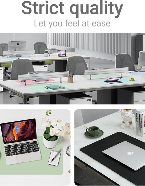 Load image into Gallery viewer, Leather Desk Pad Protector,Non-Slip Mouse Pad,Laptop Desk Pad,Office Mouse Mat,Waterproof Leather Desk Blotter,Desk Writing Pad for Office and Home (M-Green,30"X14")
