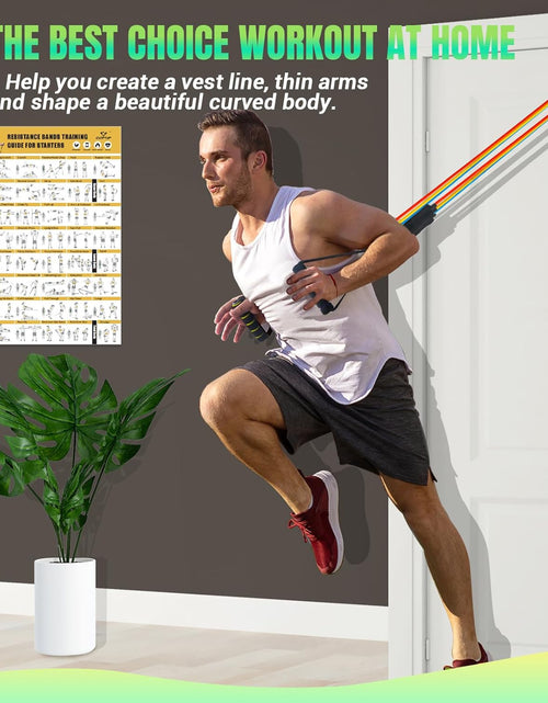 Load image into Gallery viewer, Resistance Bands Set with Handles, Exercise Bands Workout Bands Fitness Bands with Door Anchor, Legs Ankle Straps for Resistance Training，Physical Therapy，Home Gym Workout
