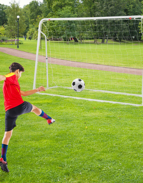 Load image into Gallery viewer, 2-In-1 Kids Soccer Rebounder and Soccer Goal with Adjustable Height
