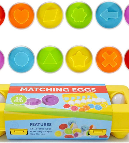 Easter Matching Eggs Connect Eggs Carton Toys Gifts for 1 2 3 Years Old Kids Toddler Baby Girls Boys Shape Color Egg Play Learn