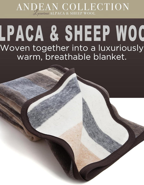 Load image into Gallery viewer, 100% Natural Alpaca and Merino Wool Blanket, Andean Collection, Twin Size Blanket - Thick, Soft and Warm, Rustic Woven Blanket, Made in Peru

