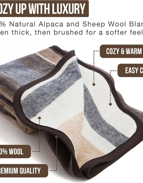Load image into Gallery viewer, 100% Natural Alpaca and Merino Wool Blanket, Andean Collection, Twin Size Blanket - Thick, Soft and Warm, Rustic Woven Blanket, Made in Peru
