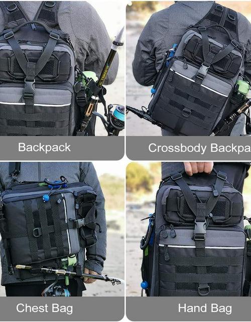 Load image into Gallery viewer, Outdoor Tackle Bag - Large Water-Resistant Fishing Backpack
