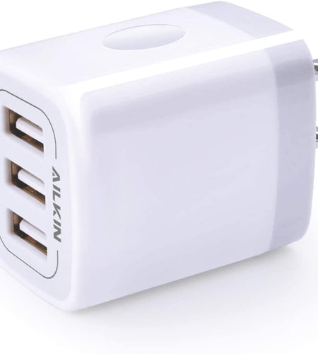 USB Charger Cube, Wall Charger Plug,  3.1A 3-Muti Port USB Adapter Power Plug Charging Station Box Base for Iphone 17 16 15 14 13 12 Pro Max Mini SE 11 Pro Max Samsung Phones Charging Block