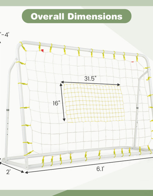 Load image into Gallery viewer, 2-In-1 Kids Soccer Rebounder and Soccer Goal with Adjustable Height

