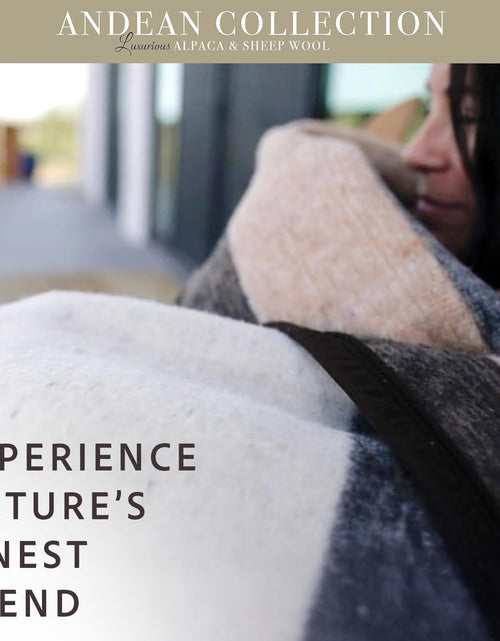 Load image into Gallery viewer, 100% Natural Alpaca and Merino Wool Blanket, Andean Collection, Twin Size Blanket - Thick, Soft and Warm, Rustic Woven Blanket, Made in Peru
