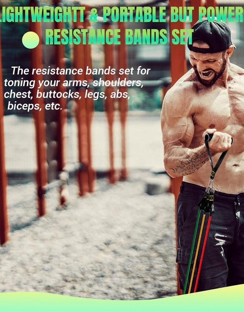 Load image into Gallery viewer, Resistance Bands Set with Handles, Exercise Bands Workout Bands Fitness Bands with Door Anchor, Legs Ankle Straps for Resistance Training，Physical Therapy，Home Gym Workout
