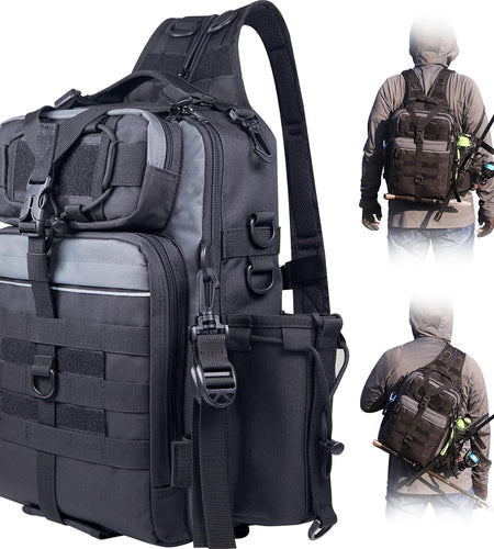 Outdoor Tackle Bag - Large Water-Resistant Fishing Backpack