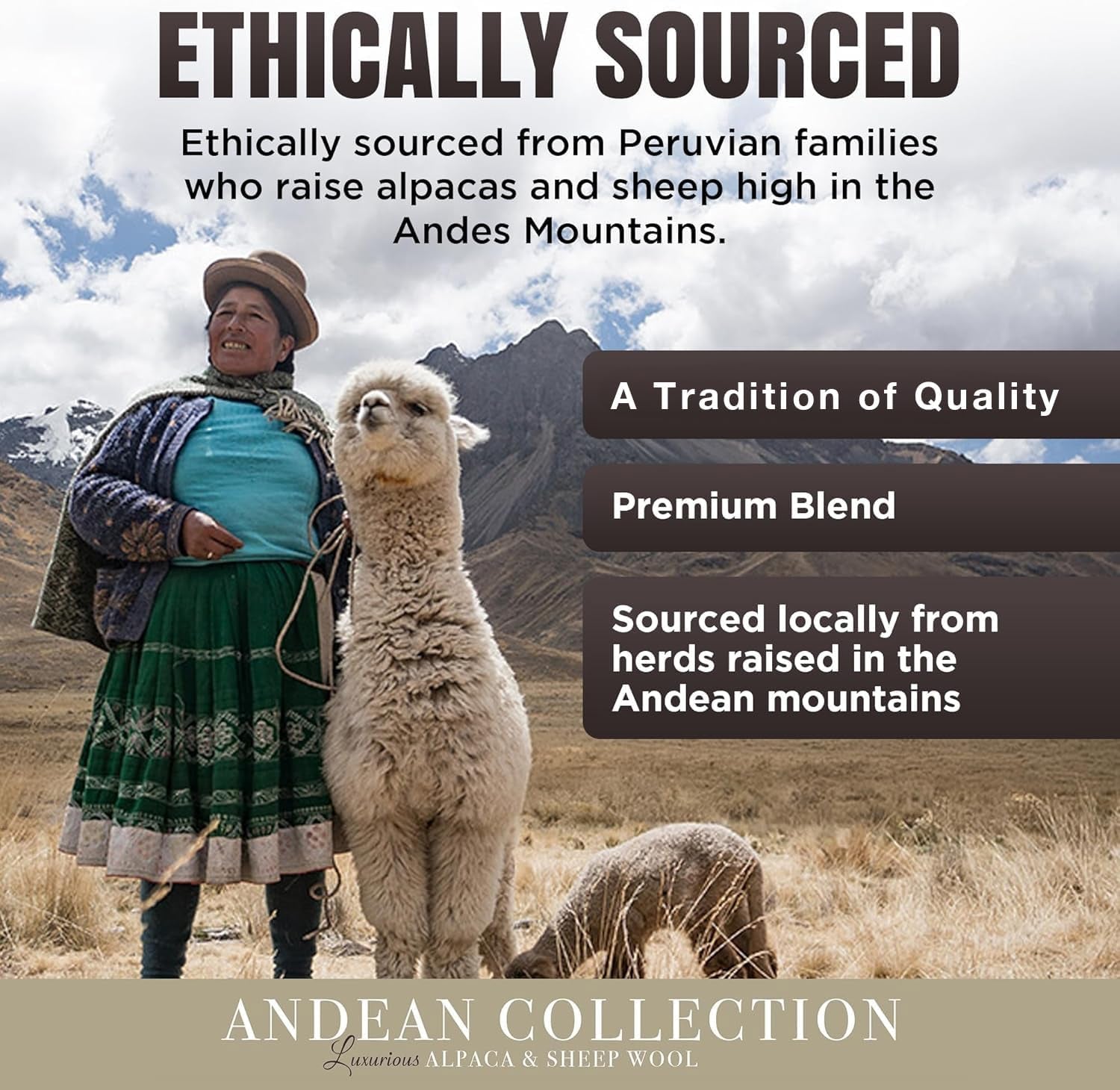 100% Natural Alpaca and Merino Wool Blanket, Andean Collection, Twin Size Blanket - Thick, Soft and Warm, Rustic Woven Blanket, Made in Peru