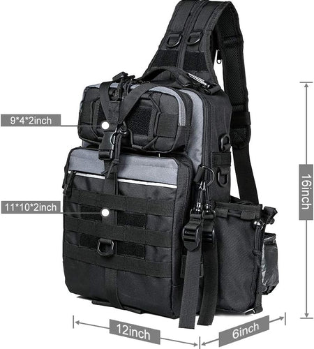 Outdoor Tackle Bag - Large Water-Resistant Fishing Backpack