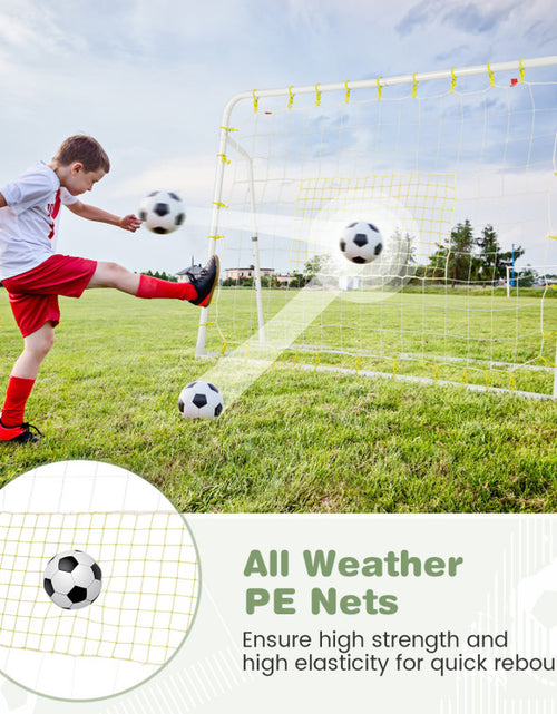 Load image into Gallery viewer, 2-In-1 Kids Soccer Rebounder and Soccer Goal with Adjustable Height
