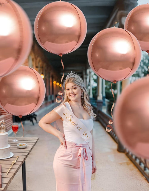 Load image into Gallery viewer, , Metallic Rose Gold Balloons - Big 22 Inch, Pack of 12 | Rose Gold Mylar Balloons, Rose Gold Balloon Garland | Rose Gold Foil Balloon, Rose Gold Party Decorations | Rose Gold Balloon Arch Kit
