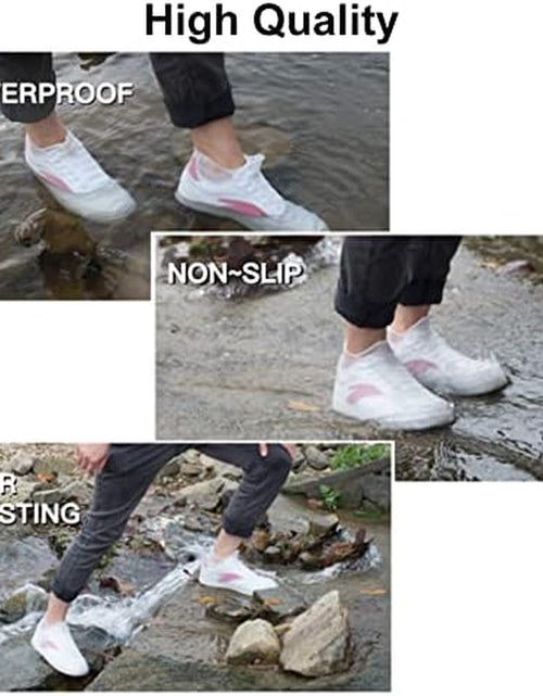 Load image into Gallery viewer, Waterproof Shoe Covers, Non-Slip Water Resistant Overshoes Silicone Rubber Rain Shoe Cover Outdoor Cycling Protectors Apply to Men, Women, Kids (Small, Black)
