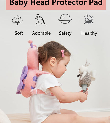 Toddler Baby Head Protector Pad Safety Cushion with Knee Pads&Anti-Slip Socks (Elephant)