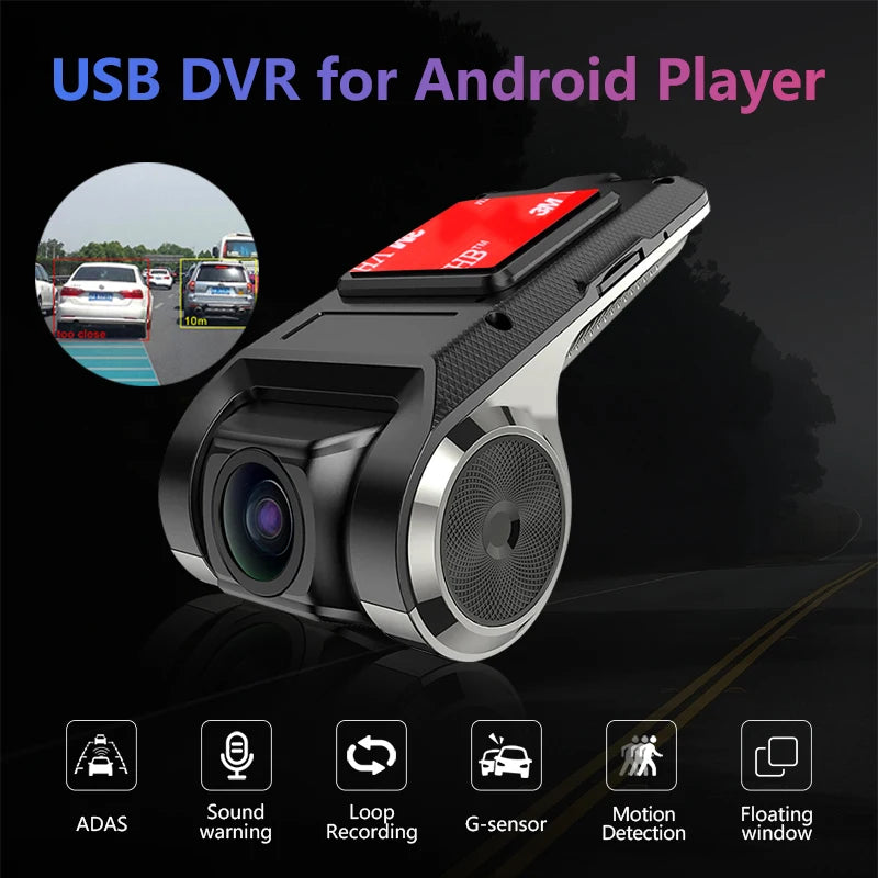 Car DVR Dash Cam Full HD 1080P Dash Cam for DVD Android Player ADAS LDWS Navigation Unit Auto Audio Voice Alarm Video Recording