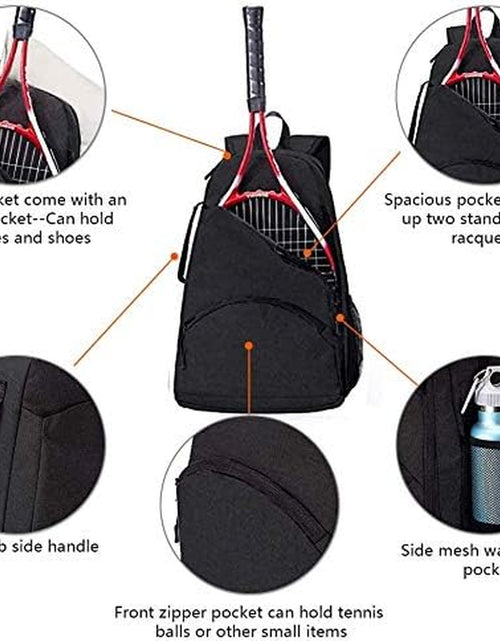 Load image into Gallery viewer, 2 Raquet Tennis Bag,Tennis Bags for Men Women,Tennis Backpack,Durable Tennis Bookbag,Tennis Pickleball Bag,Tennis Bag Waterproof,Raquet Carrier for Balls, Pickleball Paddles, Badminton Rackets
