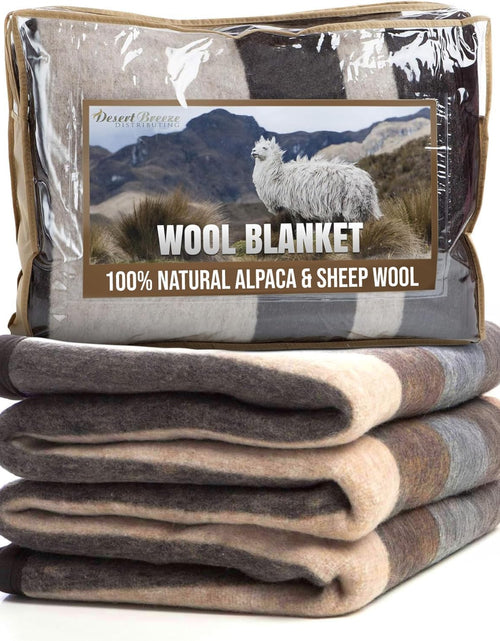 Load image into Gallery viewer, 100% Natural Alpaca and Merino Wool Blanket, Andean Collection, Twin Size Blanket - Thick, Soft and Warm, Rustic Woven Blanket, Made in Peru
