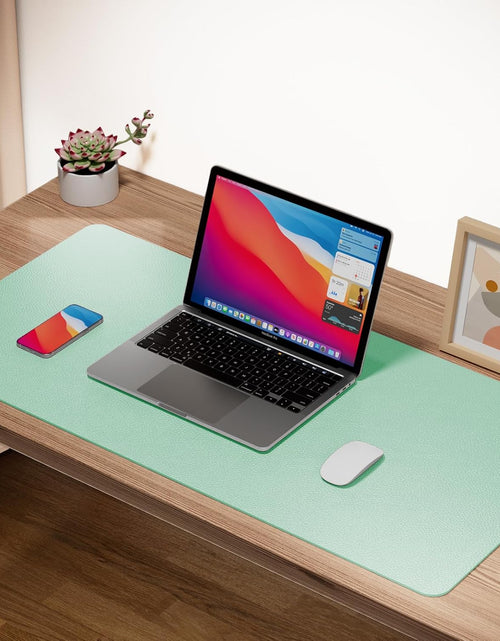 Load image into Gallery viewer, Leather Desk Pad Protector,Non-Slip Mouse Pad,Laptop Desk Pad,Office Mouse Mat,Waterproof Leather Desk Blotter,Desk Writing Pad for Office and Home (M-Green,30"X14")
