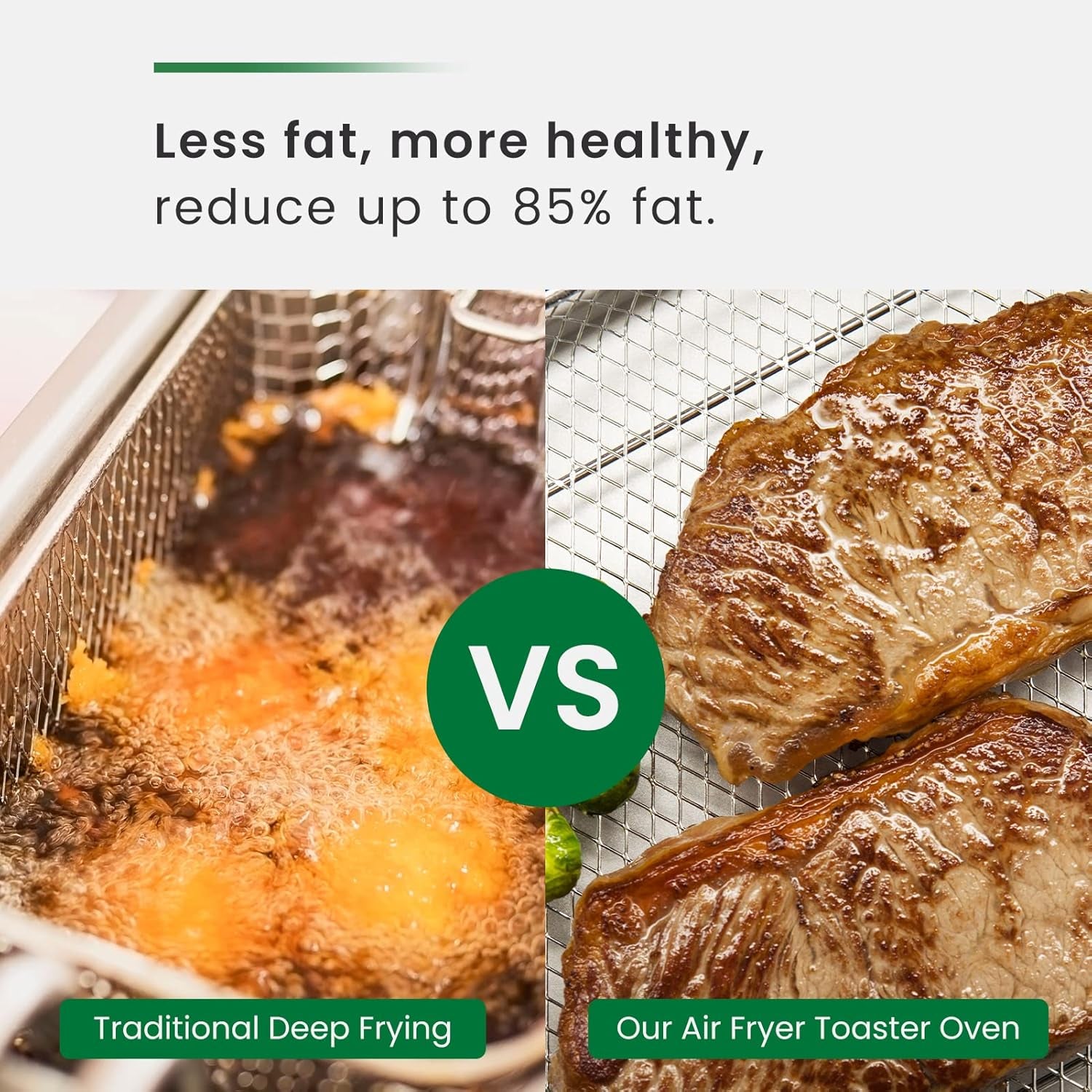 26.3 QT/25 L Extra-Large Smart Air Fryer Toaster Oven, 10-In-1 Convection Countertop Oven Combination, Black Matte Stainless Steel